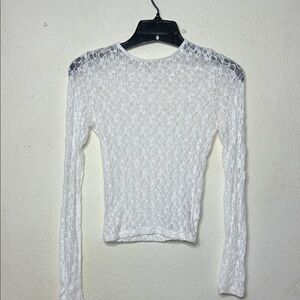 Cotton On White Long Sleeve Lace Top Size XS